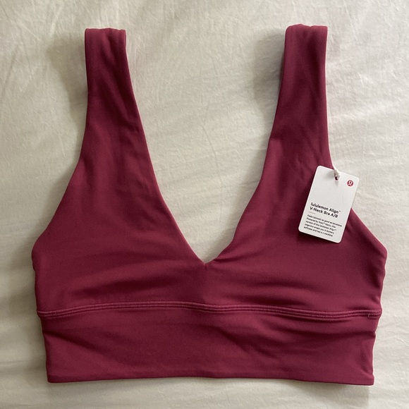 🆕Lululemon Align V-Neck Bra, A/B Cup Size 6 in Washed Mauve - Picture 2 of 15